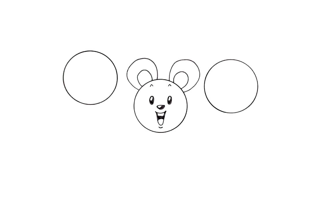 老鼠一家三口简笔画