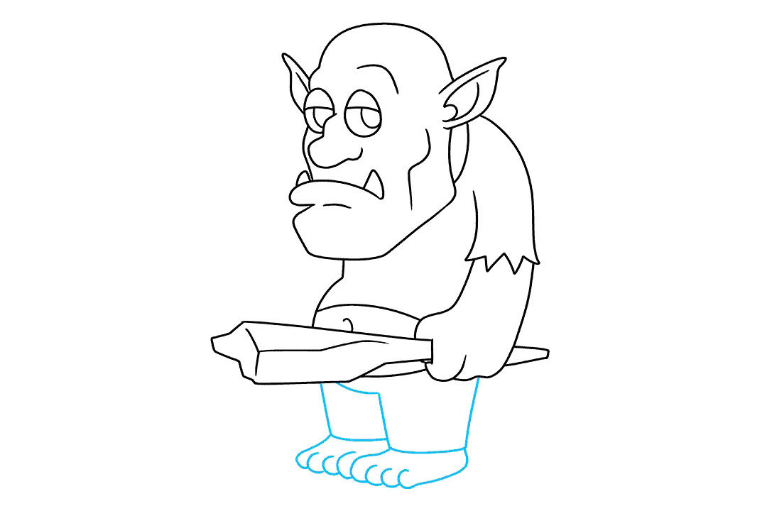 如何画绿巨魔简笔画