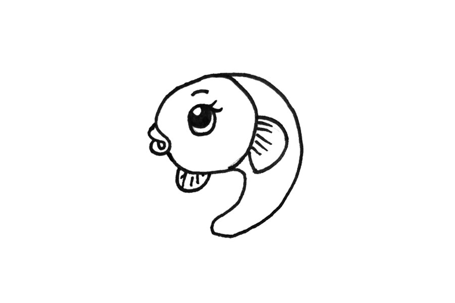 如何画漂亮的小鱼简笔画