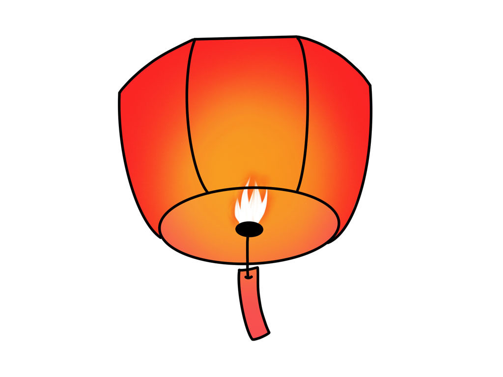 孔明灯简笔画画法步骤