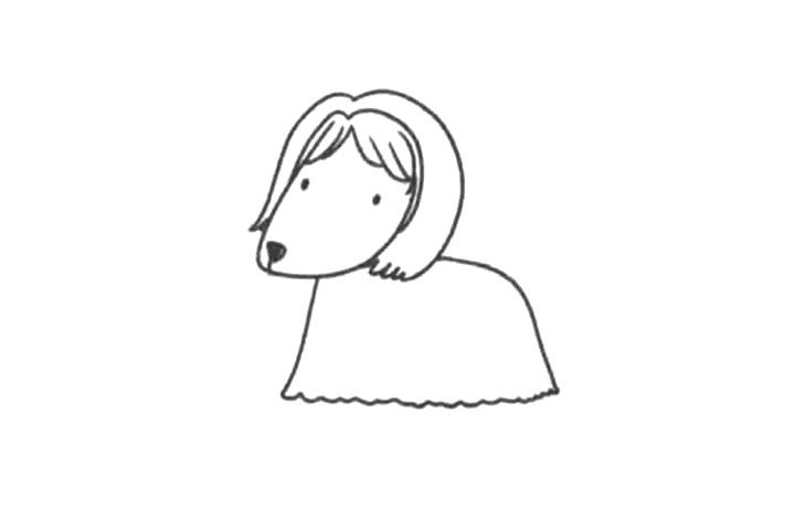简单的小狗阿富汗猎犬简笔画画法