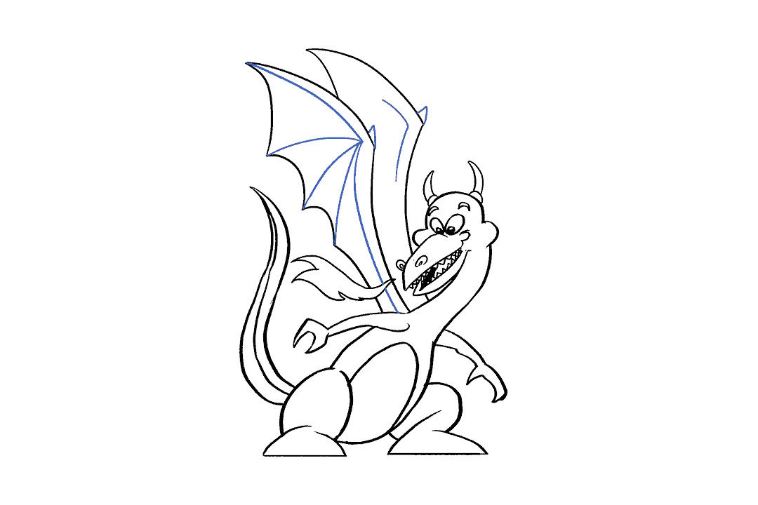 如何画卡通喷火龙简笔画