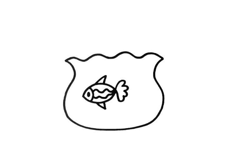 鱼缸简笔画画法步骤