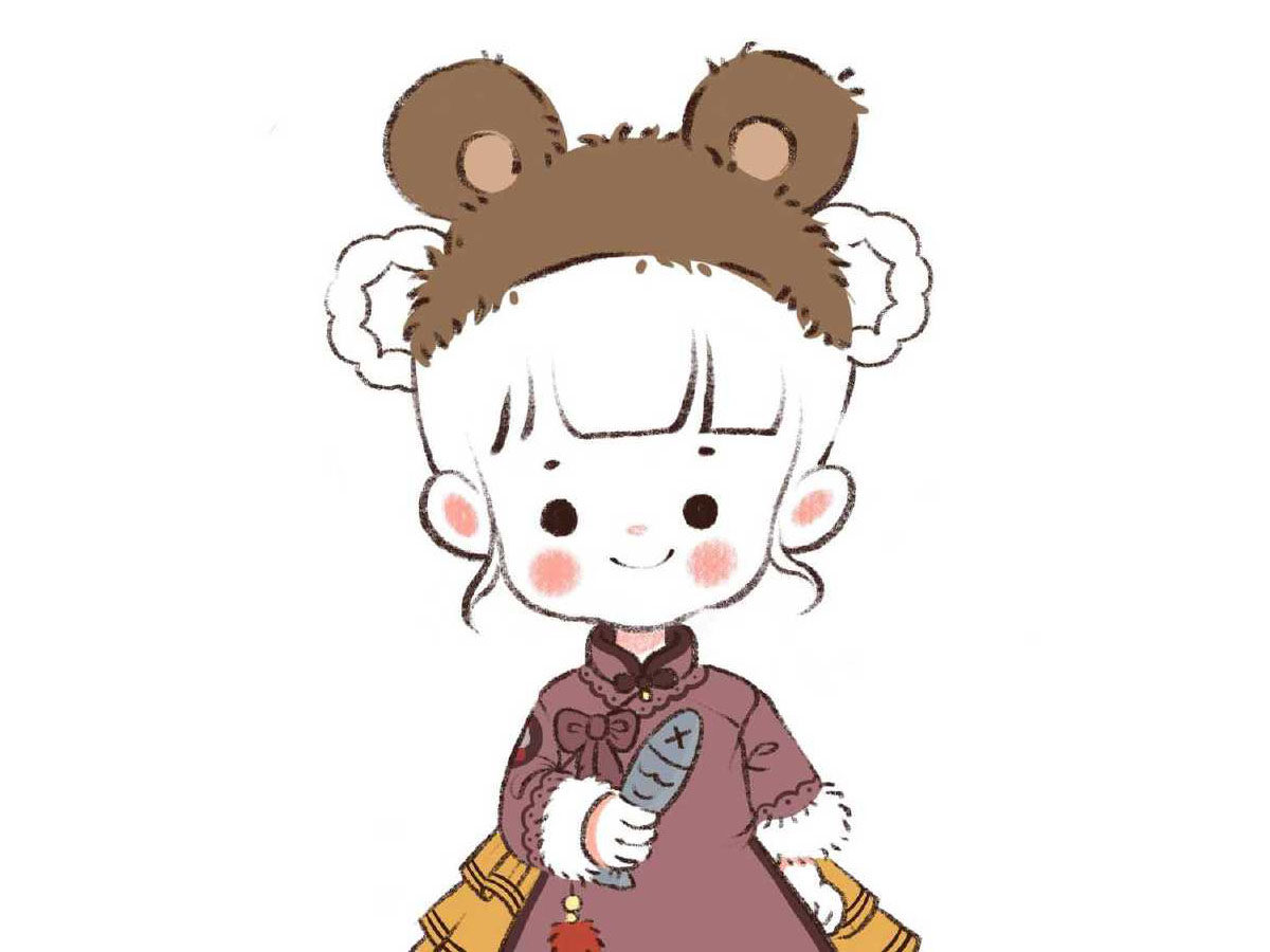 一组可爱漂亮的小女孩简笔画图片