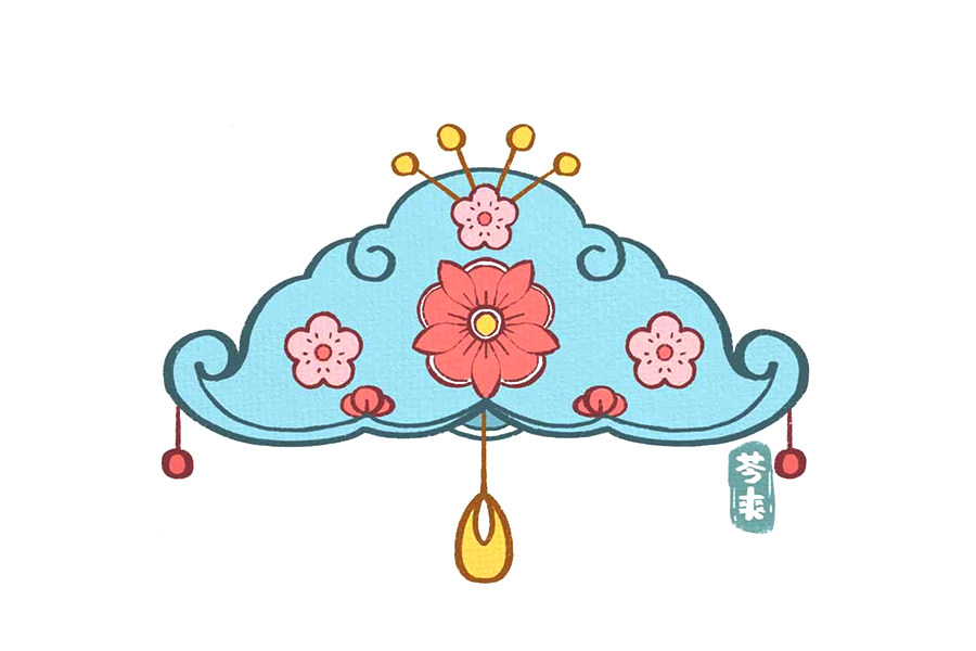 冬日古风系列简笔画