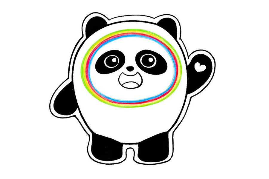 教你画可爱的冰墩墩简笔画