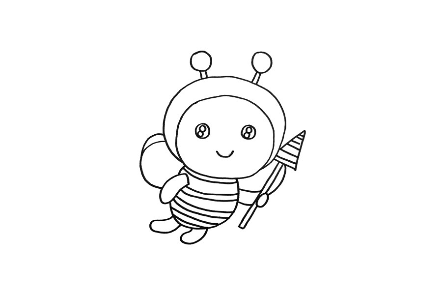 可爱的卡通小蜜蜂简笔画画法