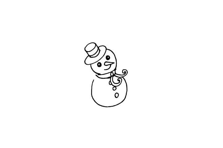 雪地里的雪人简笔画教程