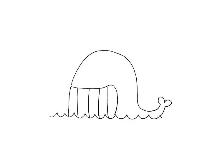 鲸鱼简笔画画法步骤