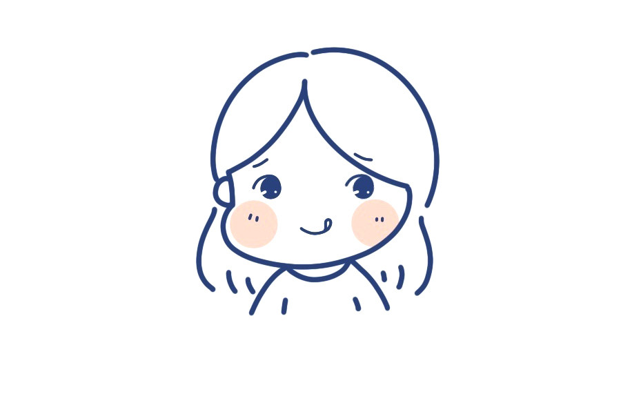 长发小女孩简笔画图片
