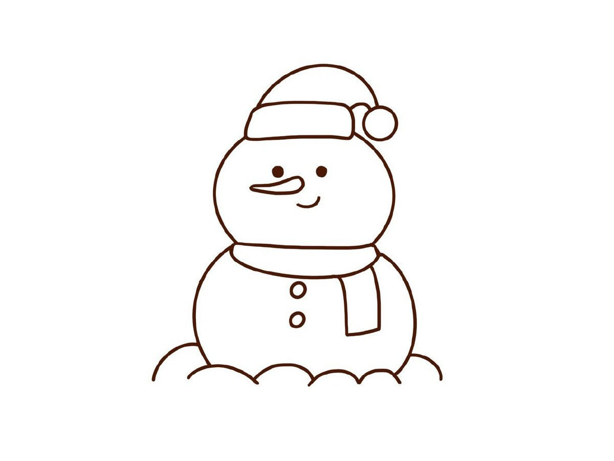 圣诞小雪人简笔画画法步骤