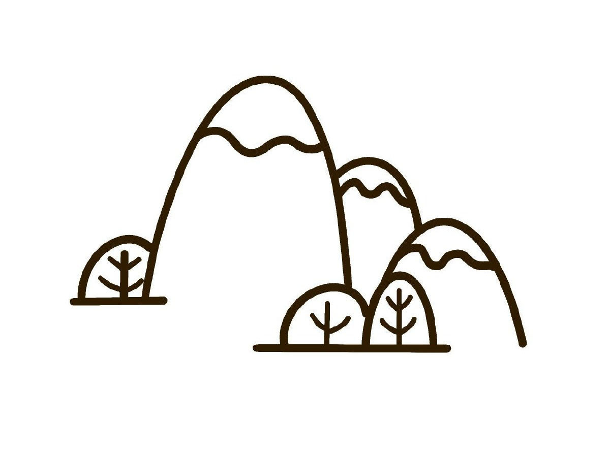 雪山简笔画画法步骤