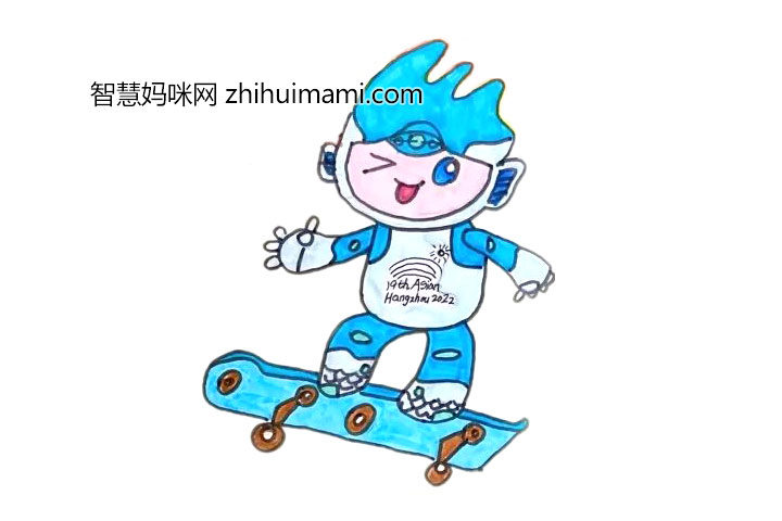 2022杭州亚运会吉祥物简笔画图片