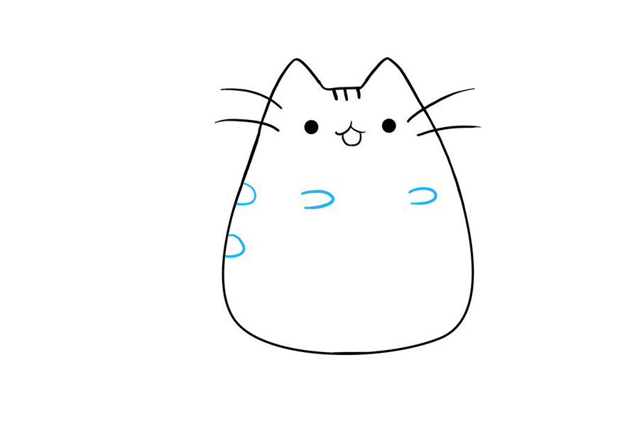 简单可爱的卡通小猫简笔画步骤