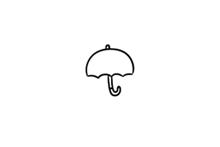 可爱雨伞简笔画画法步骤