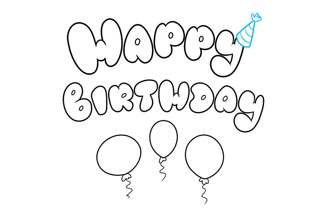 happy birthday艺术字怎么画