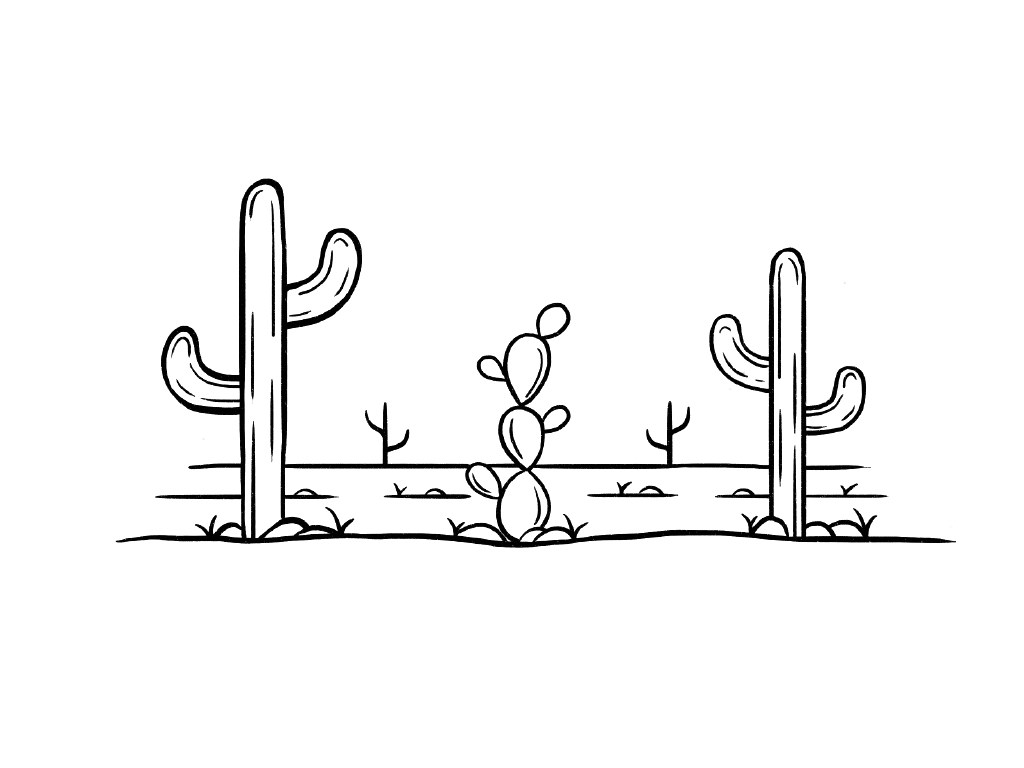 沙漠风景简笔画