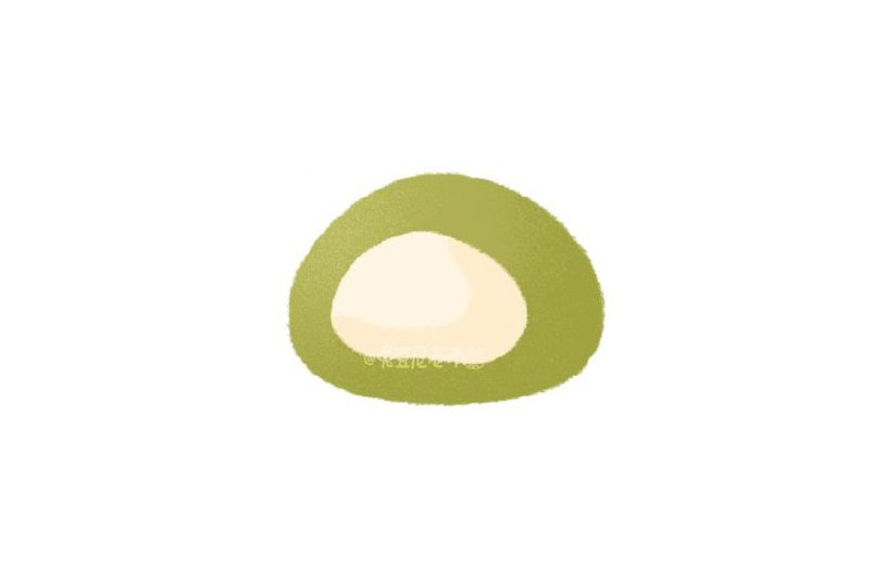 抹茶牛奶青团怎么画