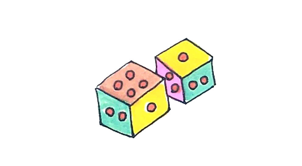 色子简笔画画法步骤