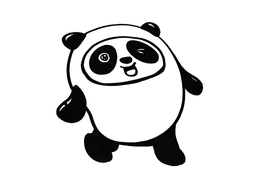 调皮可爱的冰墩墩怎么画