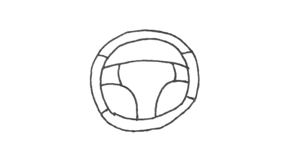 方向盘简笔画画法详解