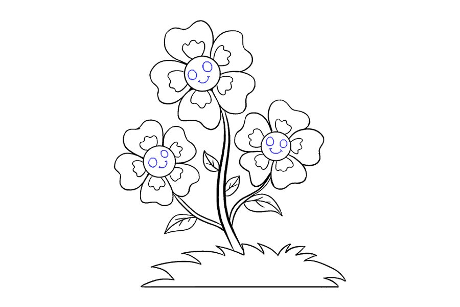 如何画漂亮的卡通小花