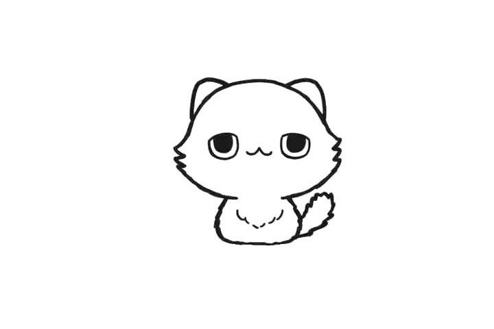 波斯猫简笔画画法步骤