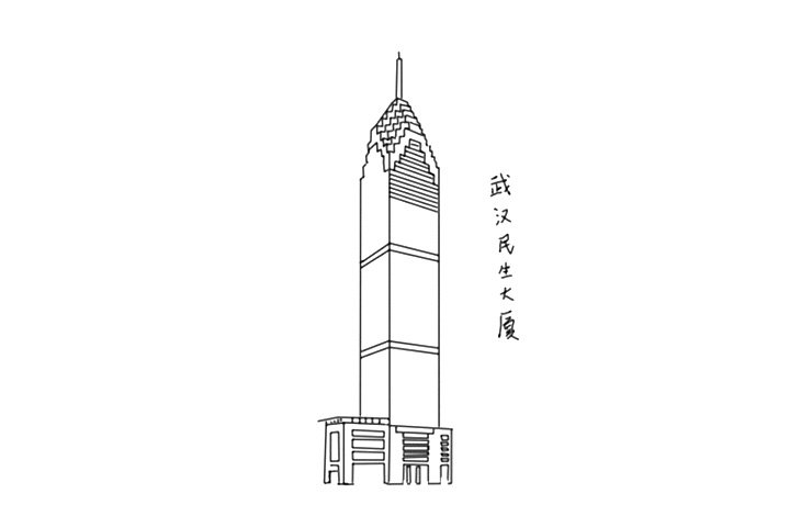 湖北武汉地标建筑简笔画