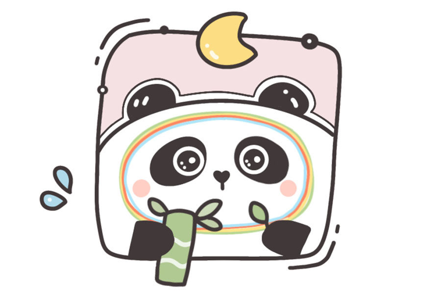 可爱冰墩墩的九宫格自拍照