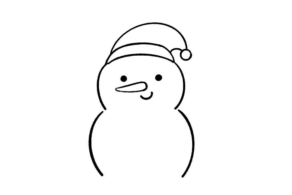 雪人雪景简笔画