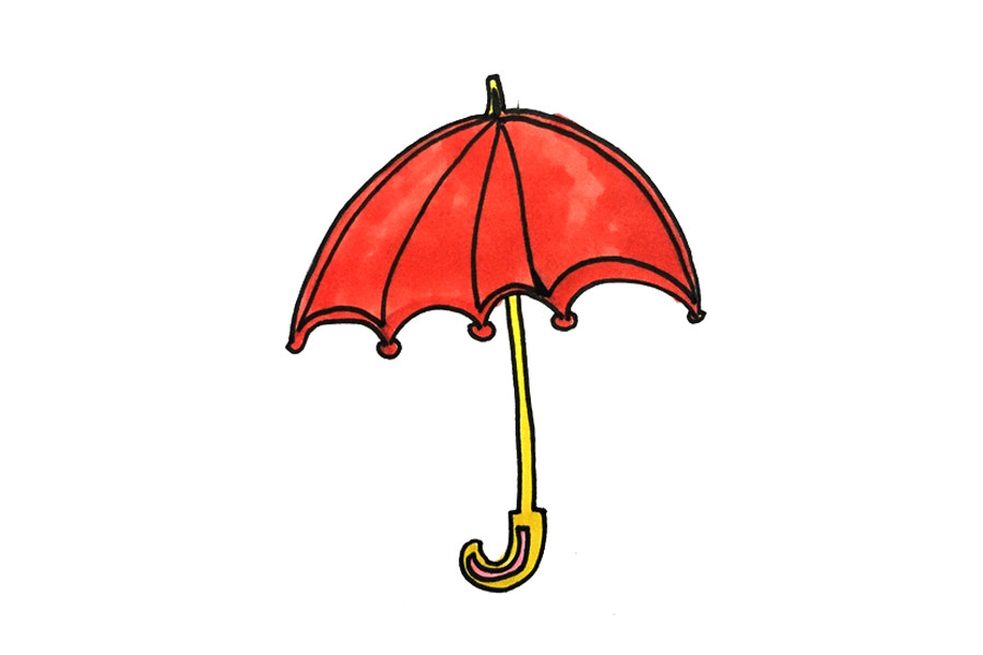 如何画简单的雨伞