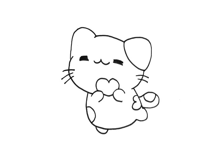如何画一只可爱的小猫咪简笔画步骤