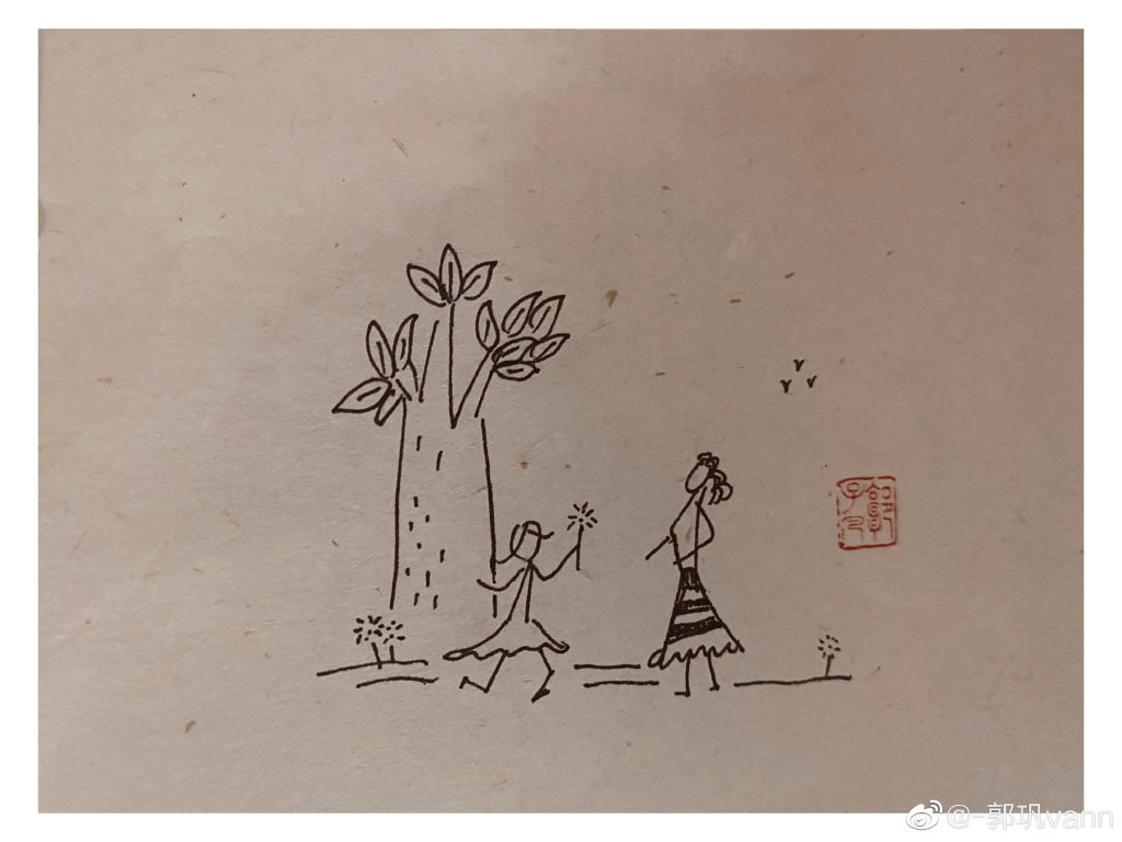 “夏首云物变，雨馀草木繁。·​​​​”夏日风景简笔画图片