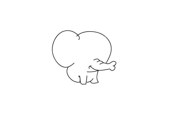 可爱小象简笔画画法步骤