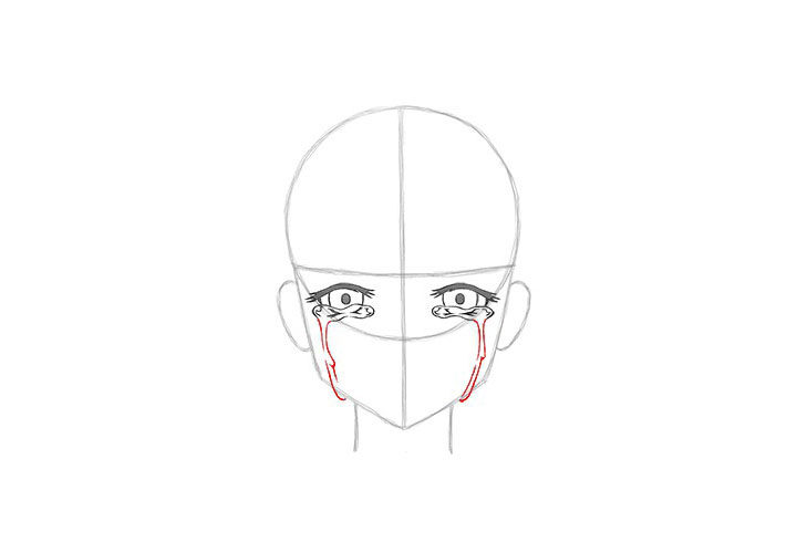 画短发女孩漫画-害怕表情的画法