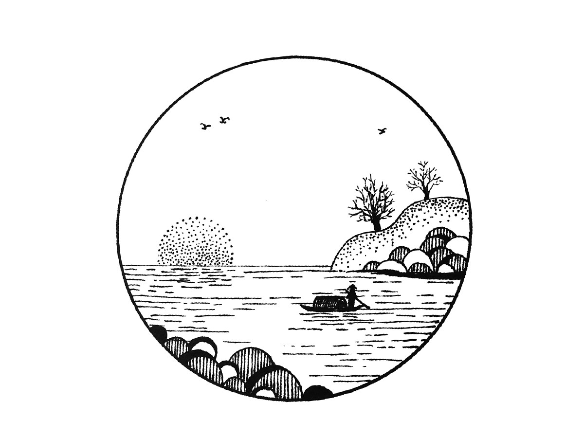漂亮的风景简笔画图片