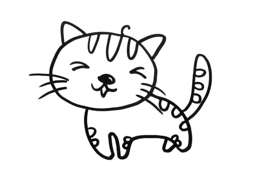 简单画法的小猫简笔画
