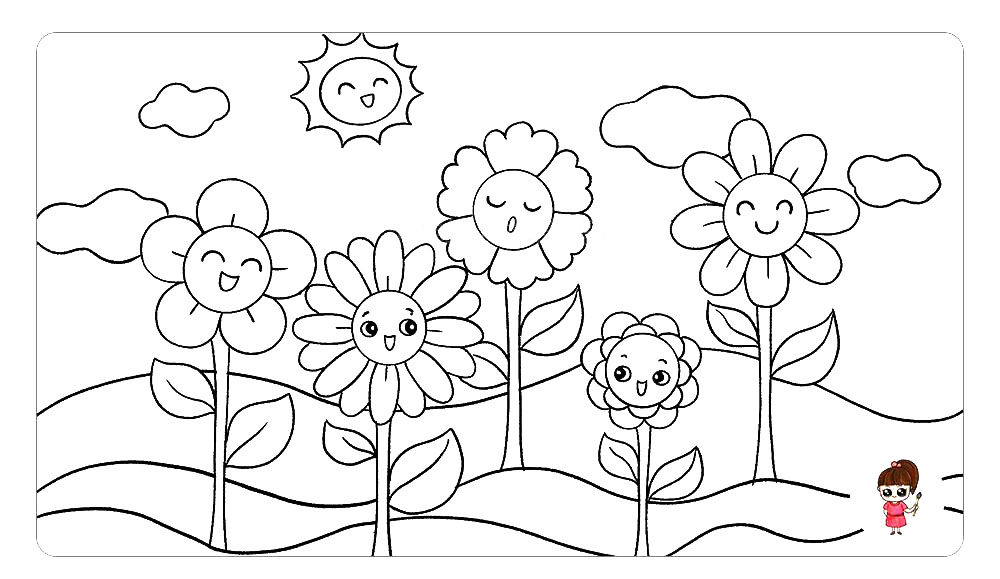 美丽的花园儿童画教程