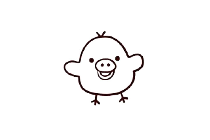 呆萌可爱的小黄鸡简笔画画法