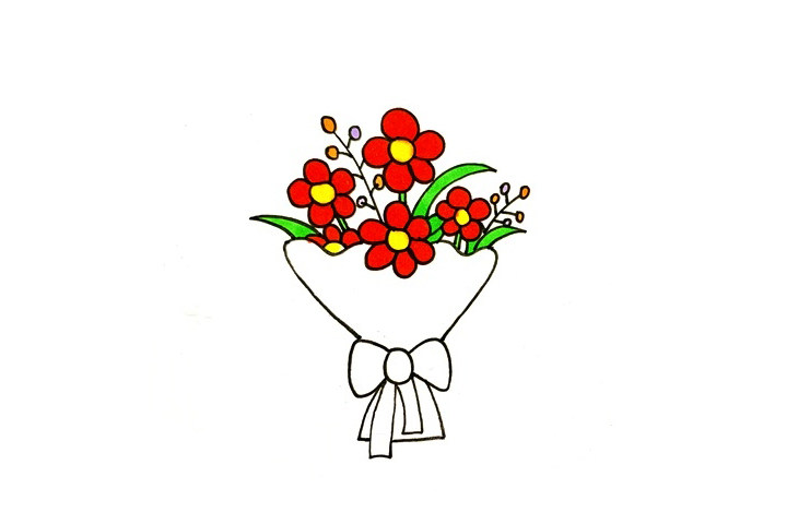 怎么画漂亮的花束简笔画