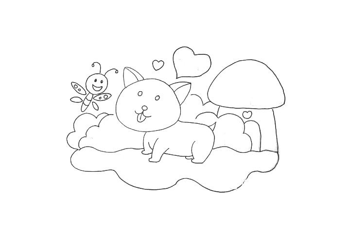 可爱柯基儿童画教程