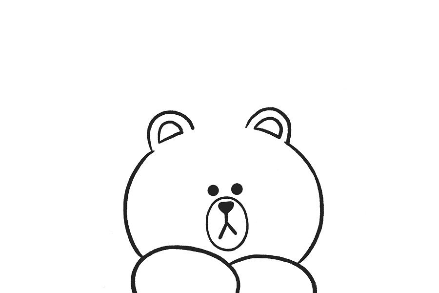 简单的轻松熊简笔画画法步骤
