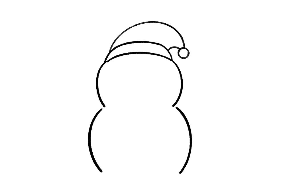 雪人雪景简笔画