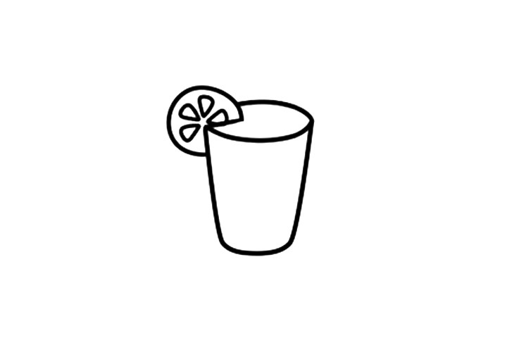 一杯橙汁简笔画画法步骤
