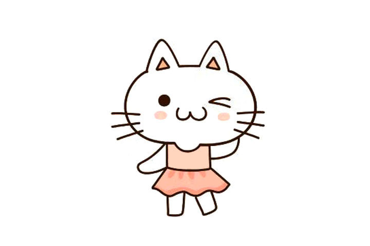 可爱的小猫妹妹简笔画步骤