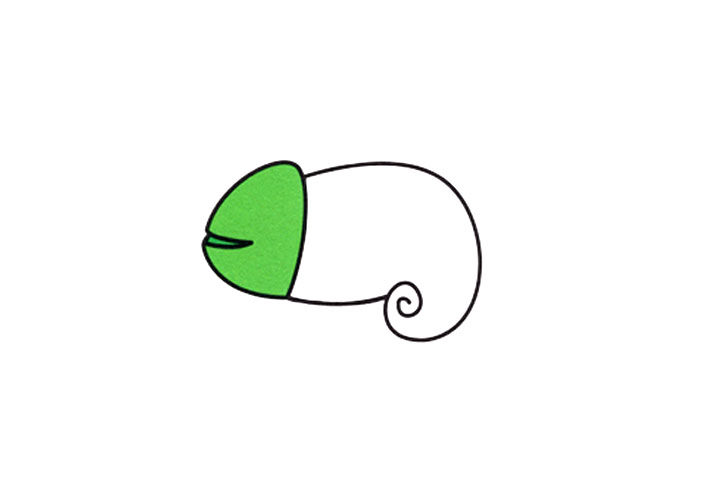 变色龙简笔画的画法