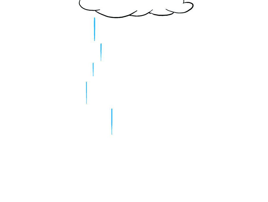 怎么画下雨天