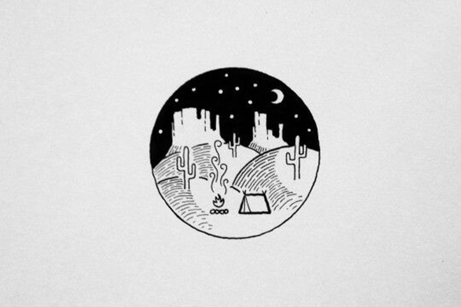 一组可爱的风景简笔手绘图片