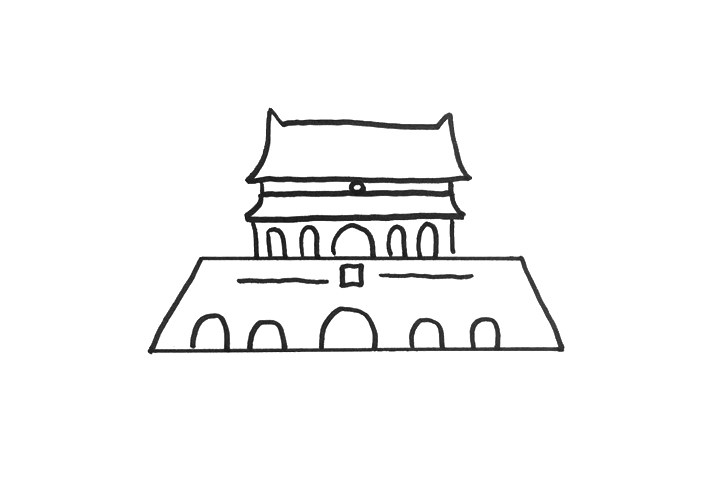 简单的天安门怎么画