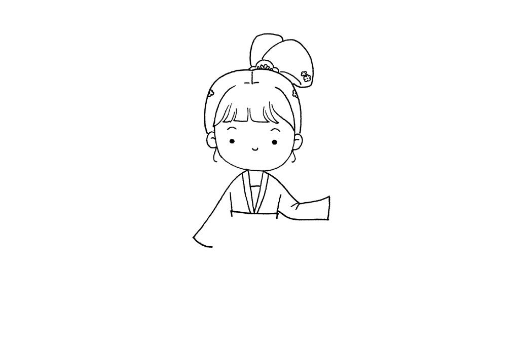 古装小女孩简笔画画法教程